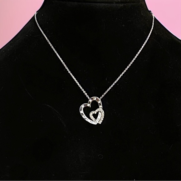 Swarovski interlocking crystal hearts pendant necklace - Picture 1 of 5